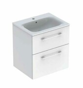 Geberit Selnova Square Zestaw umywalka z niskim rantem 60cm + szafka 2 szuflady, kolor biały połysk (501.236.00.1) - możliwy odbiór Warszawa Geberit