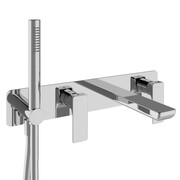 HushLab Belverde Bateria wannowa 4otworowa podtynkowa na wspólnej rozecie Czarny mat (HLBV2232N BLACK MATT) - możliwy odbiór Warszawa HushLab