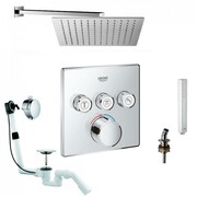 Grohe SmartControl bateria, Zestaw wannowy podtynkowy 3 drożny, napełnianie przez przelew, deszczownica Slim 30 (IN.000P858) - możliwy odbiór Warszawa Grohe