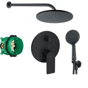 HANSGROHE Rebris E bateria, zestaw prysznicowy podtynkowy z deszczownicą 23 cm czarny mat (72468670 + 01800180) (IN.000P034) - możliwy odbiór Warszawa Hansgrohe