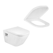 Roca Gap Square zestaw miska WC wisząca 54 cm biała z deską wolnoopadającą (A346477000+A80148200U) (A346477000+A80148200U) - możliwy odbiór Warszawa Roca