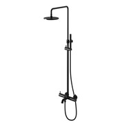Kohlman Axel Black Zestaw wannowo-prysznicowy ścienny z deszczownicą 20 cm czarny mat (QW277AB) - możliwy odbiór Warszawa Kohlman