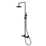 Kohlman Axel Black Zestaw prysznicowy ścienny z deszczownicą 20 cm czarny mat (QW276AB) - możliwy odbiór Warszawa Kohlman