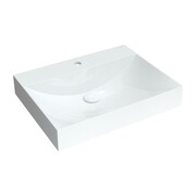 Omnires Naxos Umywalka nablatowa/wisząca prostokątna Marble+ 60x46 cm biały połysk (NAXOS600BP) - możliwy odbiór Warszawa Omnires