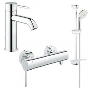 Grohe Essence New Zestaw baterii umywalkowa prysznicowa (23589001+33636001+27598001) chrom (IN.000B065) - możliwy odbiór Warszawa Grohe