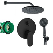 HANSGROHE Rebris S bateria, zestaw prysznicowy podtynkowy z deszczownicą 23 cm czarny mat (72466670 + 01800180) (IN.000P041) - możliwy odbiór Warszawa Hansgrohe