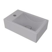 Hushlab Colori d' Italia Umywalka nablatowa z otworem na baterię po lewej stronie 37x23 szary mat (HLBC011L.06 Grey Matt) - możliwy odbiór Warszawa Hushlab