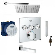 Grohe SmartControl bateria, Zestaw wannowy podtynkowy 3 drożny, z wylewką, deszczownica Slim 30x330 (29149000 + (IN.000P857) - możliwy odbiór Warszawa Grohe