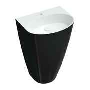 Omnires Siena Umywalka wolnostojąca owalna Marble+ 55x43 cm biały/czarny połysk (SIENAUWBCP) - możliwy odbiór Warszawa Omnires