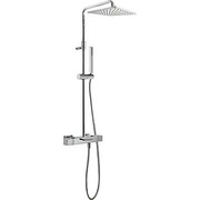 Tres Cuadro-Tres bateria wannowa natynkowa termostatyczna z zestawem i deszczownicą 300x300 mm chrom (00731201) - możliwy odbiór Warszawa Tres