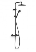 Tres Black Showers Zestaw termostatyczny natryskowy natynkowy deszczownica 25 Czarny mat (21639502NM) - możliwy odbiór Warszawa Tres
