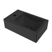 Hushlab Colori d' Italia Umywalka nablatowa z otworem na baterię po lewej stronie 37x23 czarny mat (HLBC011L.08 Black Matt) - możliwy odbiór Warszawa Hushlab