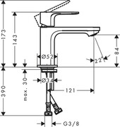 Hansgrohe Rebris E Jednouchwytowa bateria umywalkowa 80 CoolStart bez kompletu odpływowego Chrom (72554000) - możliwy odbiór Warszawa Hansgrohe