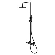 Kohlman Axel Black Zestaw prysznicowy termostatyczny ścienny z deszczownicą 20 cm czarny mat (QW273AB) - możliwy odbiór Warszawa Kohlman