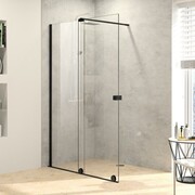 Huppe Xtensa drzwi suwane Walk-In 140 cm mocowanie lewe czarne powłoka (XT0105123322) - możliwy odbiór Warszawa Huppe
