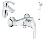 Grohe Eurosmart Zestaw baterii umywalkowa prysznicowa (33265002+33555002+27598001) chrom (IN.000B032) - możliwy odbiór Warszawa Grohe