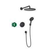 Hansgrohe Croma Zestaw prysznicowy termostatyczny Ecostat S podtynkowy z deszczownicą okrągłą 28 cm czarny mat (27961670) - możliwy odbiór Warszawa Hansgrohe