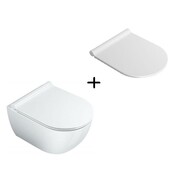 Catalano Zestaw Miska WC wisząca NewFlush bezrantowa 50x35 + Deska w/o biała (1VSS50R00 + 5SCSTP000) (1VSS50R00+5SCSTP000) - możliwy odbiór Warszawa Catalano