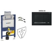 Geberit Zestaw 4w1 Stelaż podtynkowy duofix Omega niski H82 z przyciekiem czarny (111.003.00.1 + 115.080.KM.1) (IN.000S203) - możliwy odbiór Warszawa Geberit