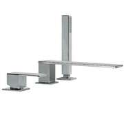 Tres Cuadro Exclusive bateria wannowa stojąca 3-otworowa kompletna chrom (00616103) - możliwy odbiór Warszawa Tres