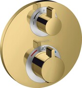 Hansgrohe Ecostat S Bateria termostatyczna do 2 odbiorników, montaż podtynkowy, element zewnętrzny, złoty optyczn (15758990) - możliwy odbiór Warszawa Hansgrohe