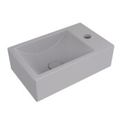 Hushlab Colori d' Italia Umywalka nablatowa z otworem na baterię po prawej stronie 37x23 szary mat (HLBC011P.06 Grey Matt) - możliwy odbiór Warszawa Hushlab