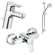 Kludi Pure&Easy Zestaw baterii umywalkowa prysznicowa (373820565 +378410565 +6816005) chrom (IN.000B601) - możliwy odbiór Warszawa Kludi