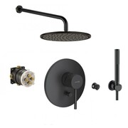 Kludi Bozz bateria, zestaw prysznicowy podtynkowy z deszczownicą 25 czarny mat (386503976 + 88011 + 6432587-00 (IN.000P449) - możliwy odbiór Warszawa Kludi