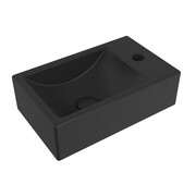 Hushlab Colori d' Italia Umywalka nablatowa z otworem na baterię po prawej stronie 37x23 czarny mat (HLBC011P.08 Black Matt) - możliwy odbiór Warszawa Hushlab