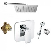 Kludi Pure&Style bateria, Zestaw prysznicowy podtynkowy, deszczownica Slim 30x30cm (6306005 + 6803005-00 + 3863 (IN.000P466) - możliwy odbiór Warszawa Kludi