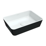 Omnires Parma Umywalka nablatowa prostokątna Marble+ 50x35 cm biały/czarny połysk (PARMAUNBCP) - możliwy odbiór Warszawa Omnires