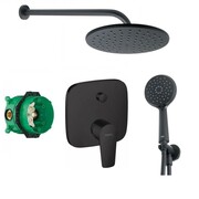 Hansgrohe Talis E bateria, kompletny zestaw prysznicowy podtynkowy z deszczownicą czarny (71745670 + 01800180) (IN.000P015) - możliwy odbiór Warszawa Hansgrohe