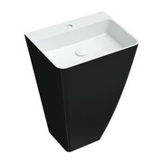 Omnires Parma Umywalka wolnostojąca prostokątna Marble+ 55x43x85 cm biały/czarny połysk (PARMAUWBCP) - możliwy odbiór Warszawa Omnires