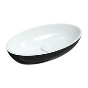 Omnires Siena Umywalka nablatowa owalna Marble+ 60x35 cm biały/czarny połysk (SIENALUNBCP) - możliwy odbiór Warszawa Omnires