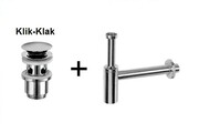 Kludi Geberit Zestaw korek umywalkowy Push-Open, syfon zawór Klik-Klak do umywalki + syfon umywalko (104240500+151.034.21.1) - możliwy odbiór Warszawa Kludi