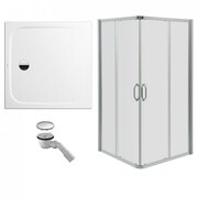 Huppe Ena 2.0 Kabina prysznicowa 90x90 + brodzik Kaldewei Cayonoplan kwadrat + syfon (140103069322 + 3614479800 (IN.000K953) - możliwy odbiór Warszawa Huppe