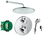 Hansgrohe Ecostat S bateria, Zestaw prysznicowy podtynkowy, deszczownica 25 cm(6651405-00+26691400+27454000+018 (IN.000P067) - możliwy odbiór Warszawa Hansgrohe