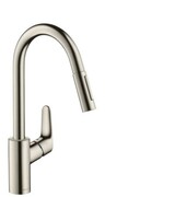 Hansgrohe Focus bateria kuchenna zlewozmywakowa z wyc. wylewką, stalowa, DN15 (31815800) - możliwy odbiór Warszawa Hansgrohe