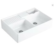 Villeroy & Boch zlew dwukomorowy 89,5x63cm z miseczką na resztki, zestaw odpływowy z uruchamianiem ręcznym, Stone (632391RW) - możliwy odbiór Warszawa Villeroy & Boch