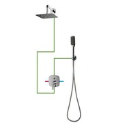 Omnires Hudson kompletny system prysznicowy podtynkowy z deszczownicą chrom (SYSHS24XCR) - możliwy odbiór Warszawa Omnires