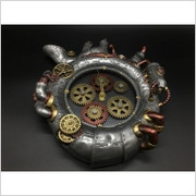 STEAMPUNK WISZĄCY ZEGAR SREBRNY VERONESE (WU77199V8) Veronese