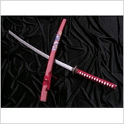 MIECZ SAMURAJSKI KATANA CZERWONY SMOK HIT + STOJAK 4KM80-405RD Płatnerze