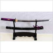 MIECZ SAMURAJSKI WAKIZASHIDO TRENINGU, STAL WYSOKOWĘGLOWA 1095 WARSTWOWANA DAMASCEŃSKA, R827 Kuźnia mieczy samurajskich