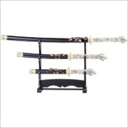 BOGATO ZDOBIONY ZESTAW MIECZY SAMURAJSKICH C-003/4 USA