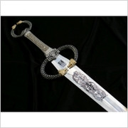 WSPANIAŁY GRAWEROWANY CELTYCKI MIECZ 3512 Płatnerze hiszpańscy