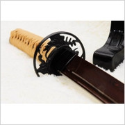 MIECZ SAMURAJSKI WAKIZASHI DO TRENINGU, STAL WYSOKOWĘGLOWA 1095 WARSTWOWANA CZERWONA DAMASCEŃSKA, R831 Kuźnia mieczy samurajskich