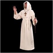 SZATA MNICHA Z KAPTUREM BIAŁA STROJE HISTORYCZNE WS100298 Płatnerze