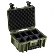 Walizka transportowa B&W outdoor.cases Typ 3000 RPD z przegrodami zielona