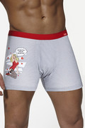 Bokserki na walentynki WAITING szare Cornette