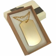 Nieśmiertelnik Zawieszka GOLD+Łańcuszek 50cm +GRAWER Zdjęcie Tekst MOWATEX